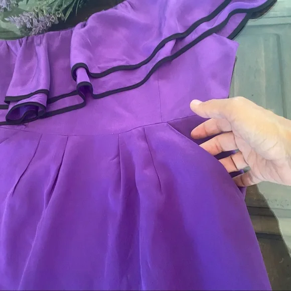 Yumi Kim Silk “Lanie” Silk One Shoulder Ruffled Dress Size S - Picture 5 of 16